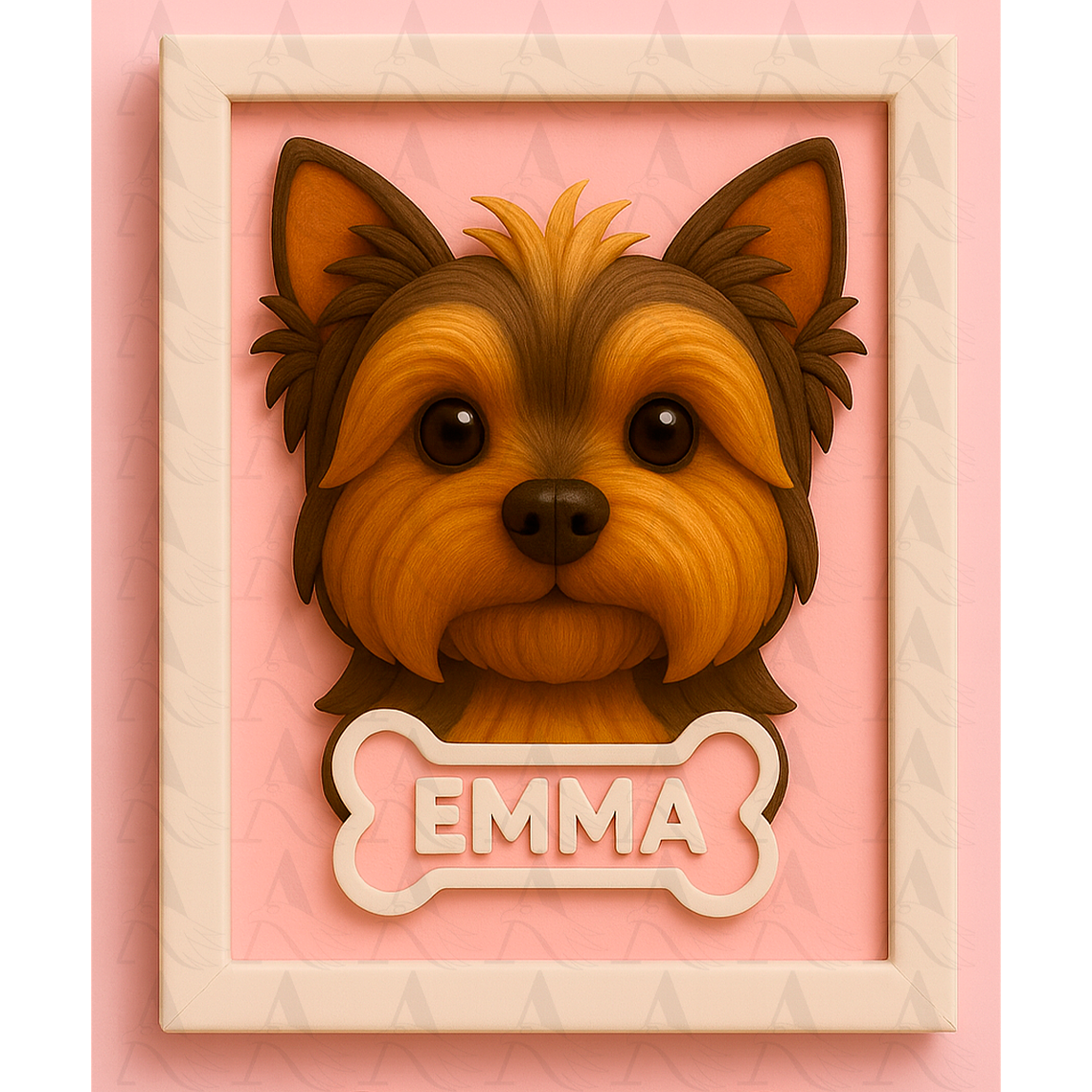 Cuadro Mascota Efecto 3D - Yorkshire Terrier 3