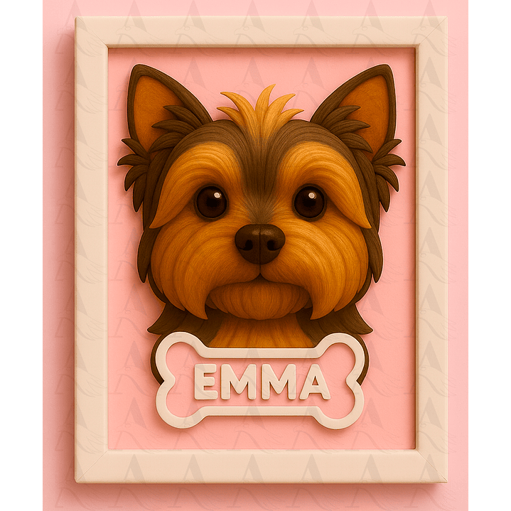 Cuadro Mascota Efecto 3D - Yorkshire Terrier 3