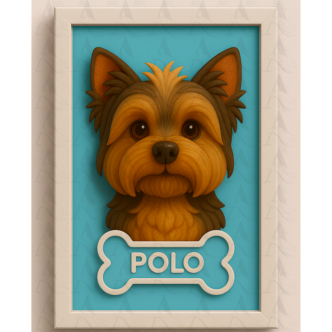 Cuadro Mascota Efecto 3D - Yorkshire Terrier 2