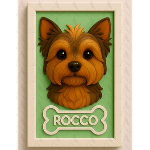 Cuadro Mascota Efecto 3D - Yorkshire Terrier