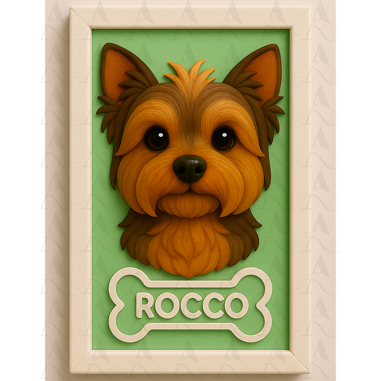 Cuadro Mascota Efecto 3D - Yorkshire Terrier 1
