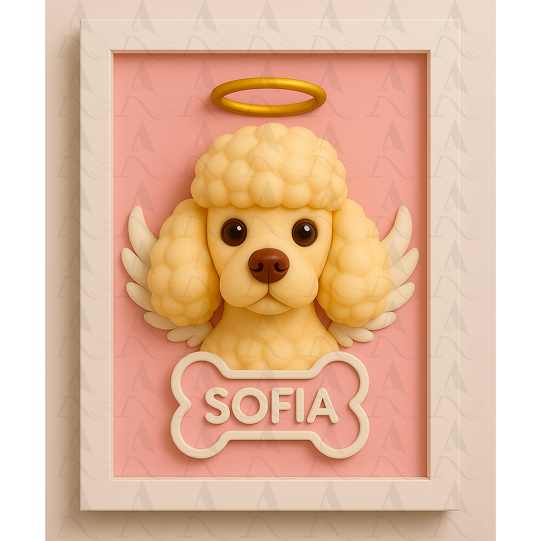 Cuadro Mascota Efecto 3D - Poodle 5