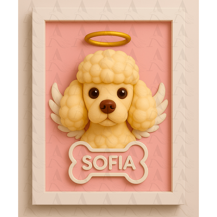 Cuadro Mascota Efecto 3D - Poodle 5