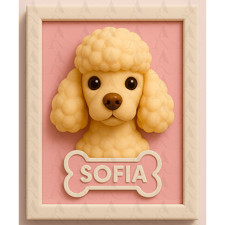 Cuadro Mascota Efecto 3D - Poodle 2