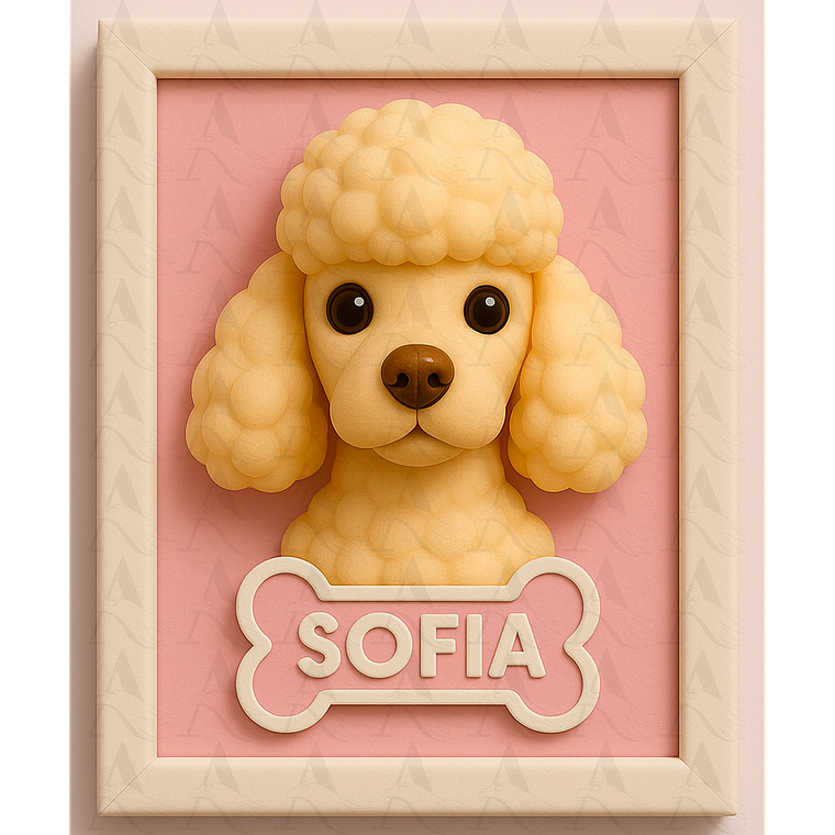 Cuadro Mascota Efecto 3D - Poodle 2