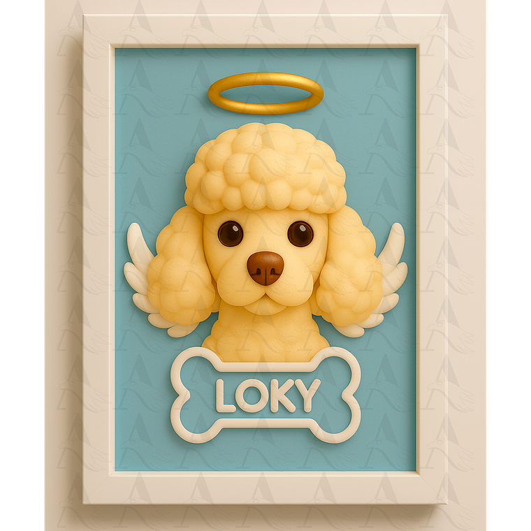 Cuadro Mascota Efecto 3D - Poodle 6