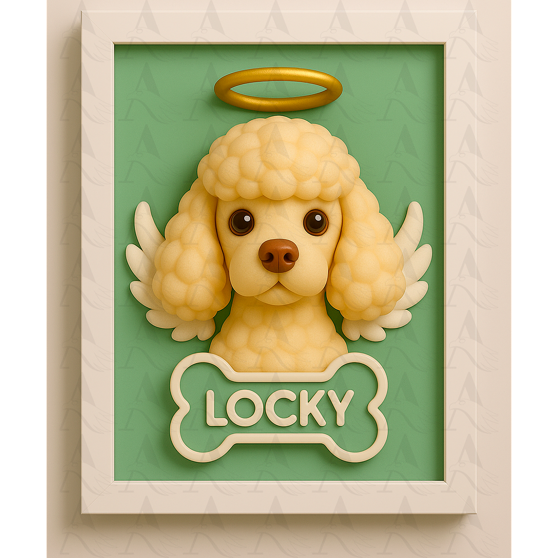 Cuadro Mascota Efecto 3D - Poodle 4