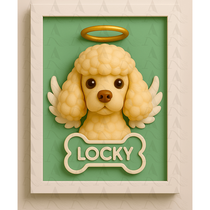 Cuadro Mascota Efecto 3D - Poodle 4