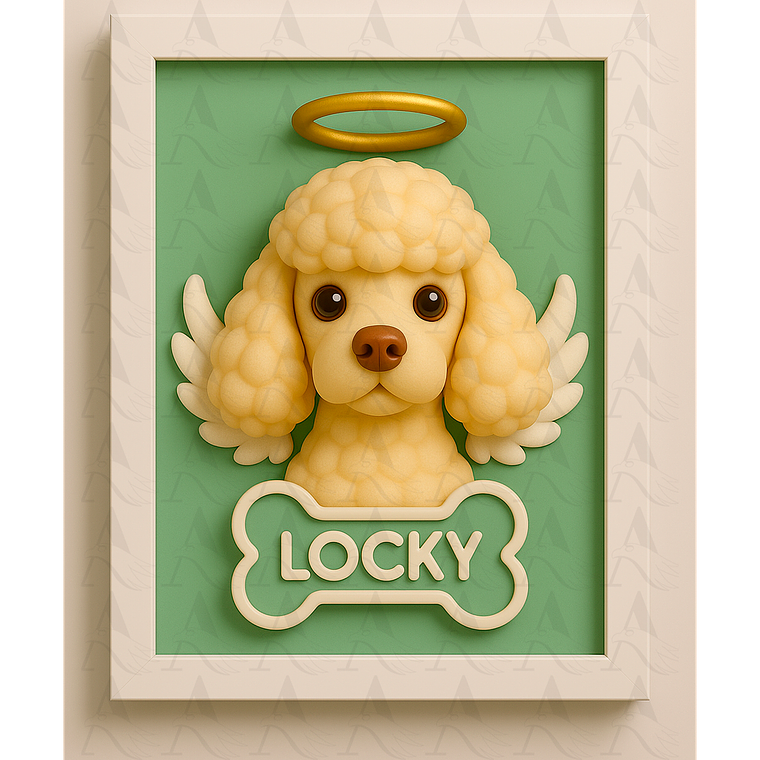 Cuadro Mascota Efecto 3D - Poodle 4