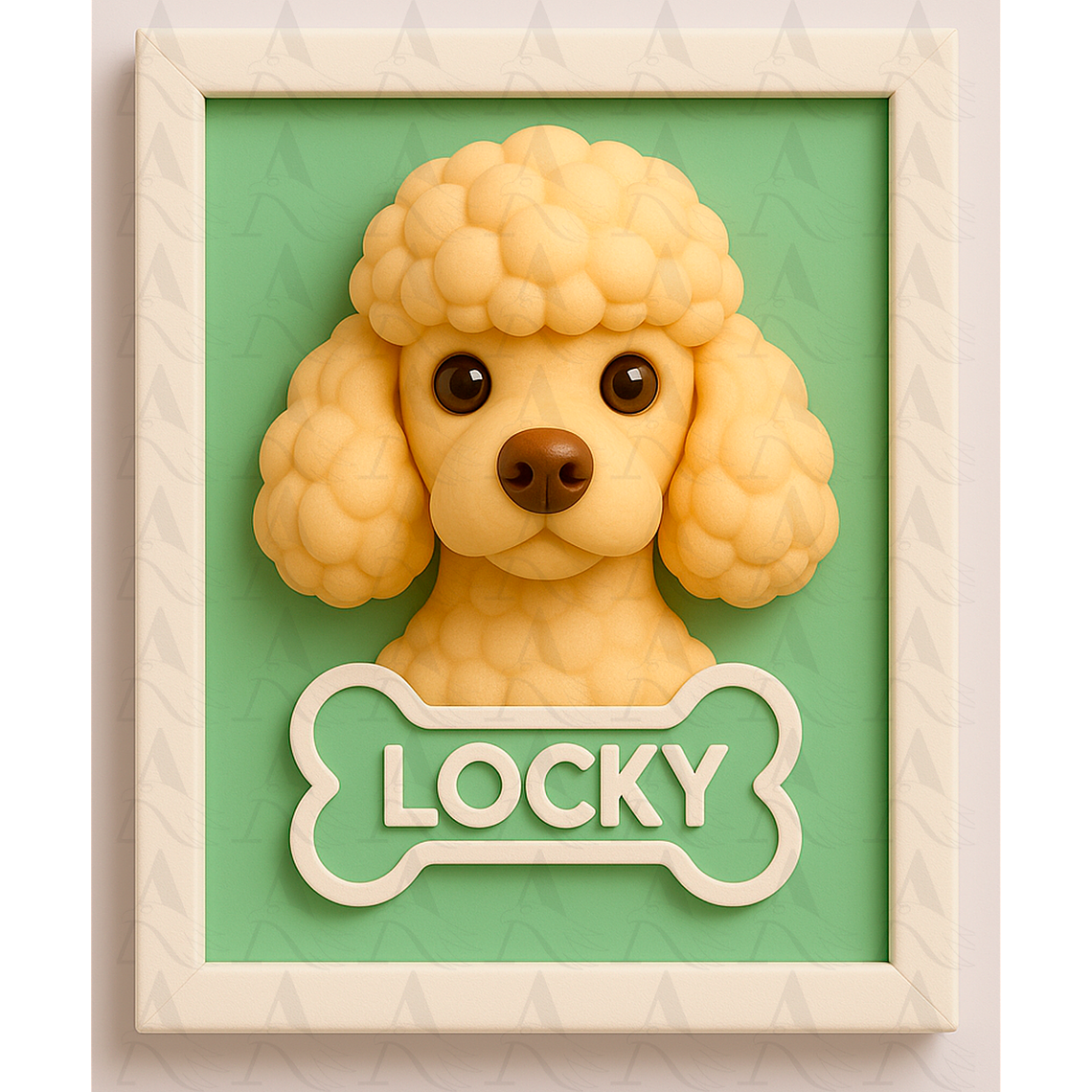 Cuadro Mascota Efecto 3D - Poodle 1
