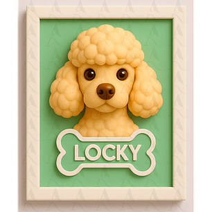 Cuadro Mascota Efecto 3D - Poodle