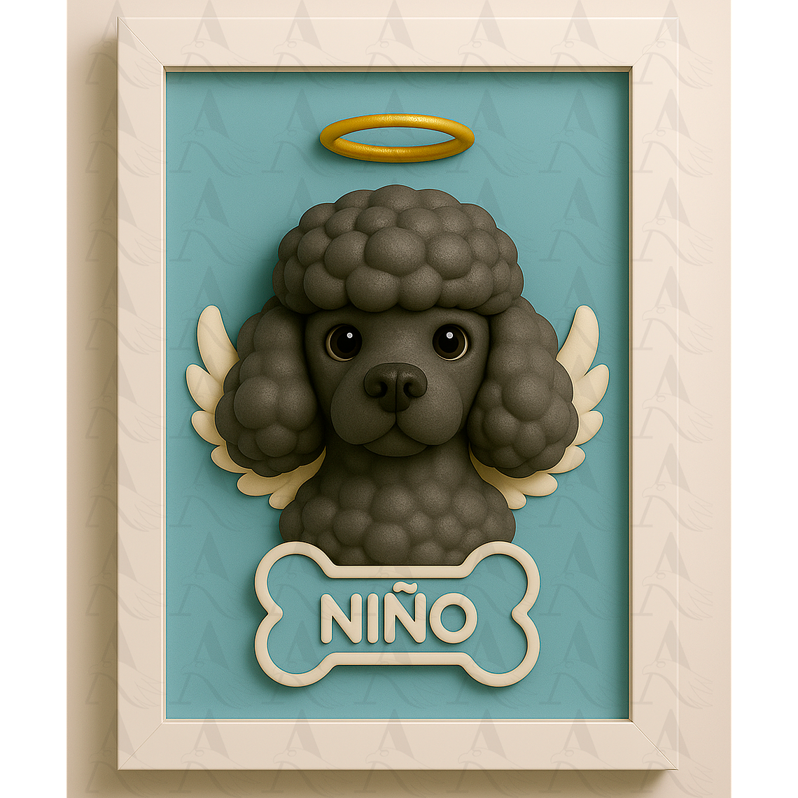 Cuadro Mascota Efecto 3D - Poodle 18