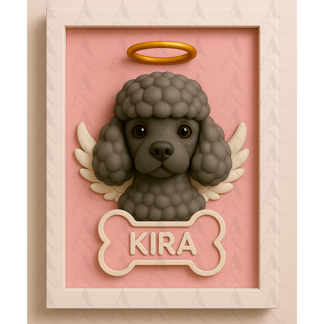 Cuadro Mascota Efecto 3D - Poodle 17