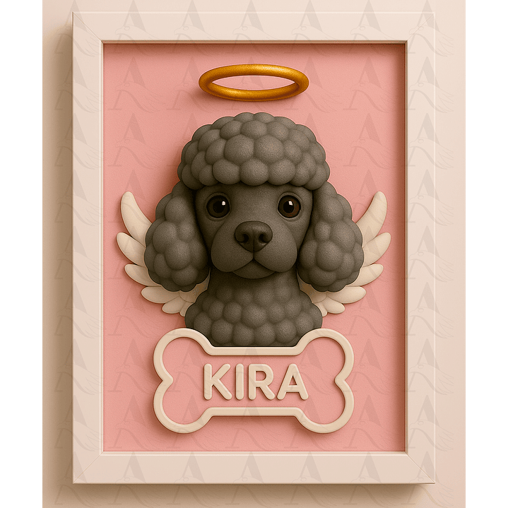 Cuadro Mascota Efecto 3D - Poodle 17