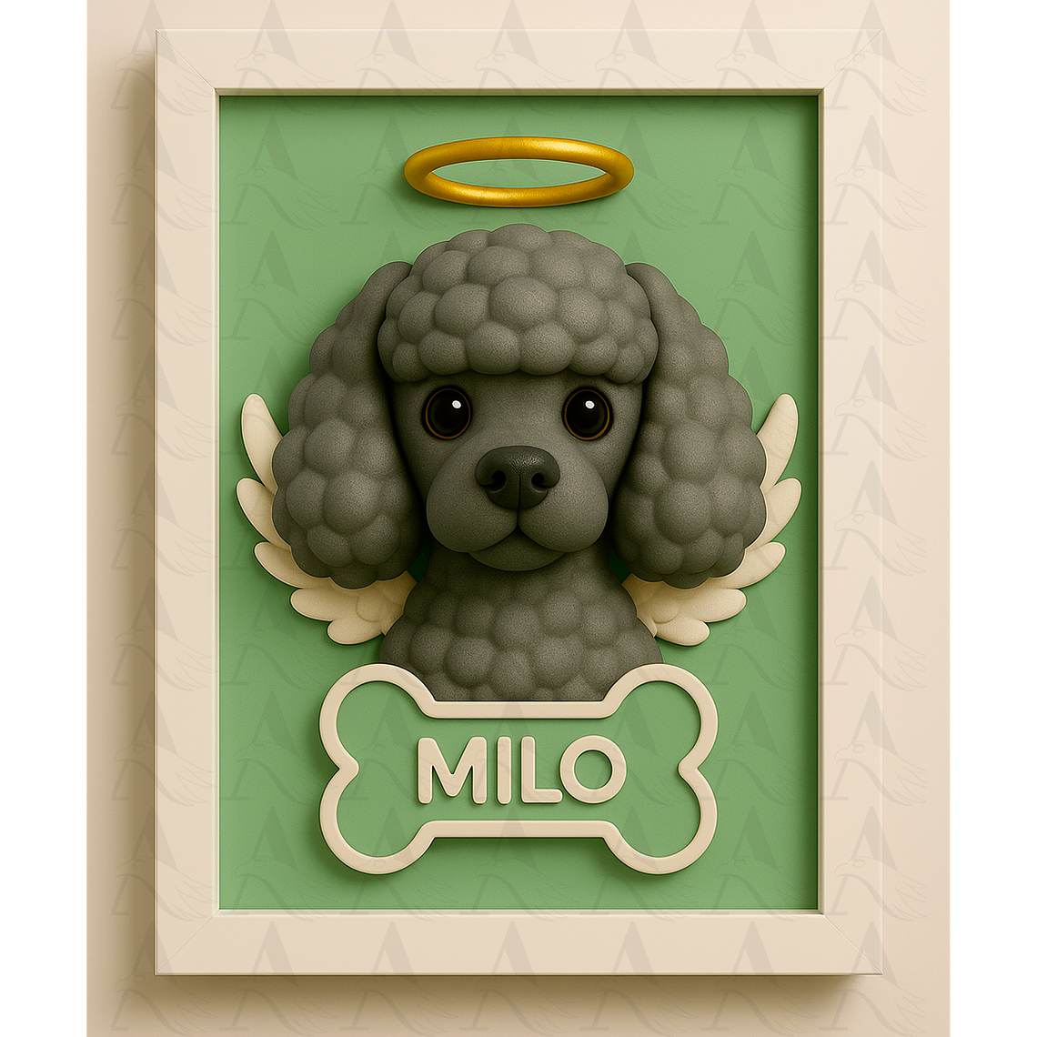 Cuadro Mascota Efecto 3D - Poodle 16