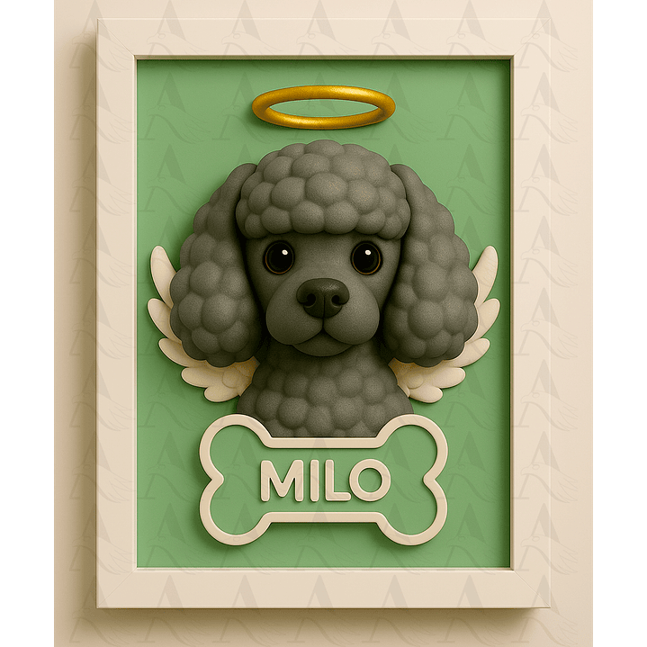 Cuadro Mascota Efecto 3D - Poodle 16