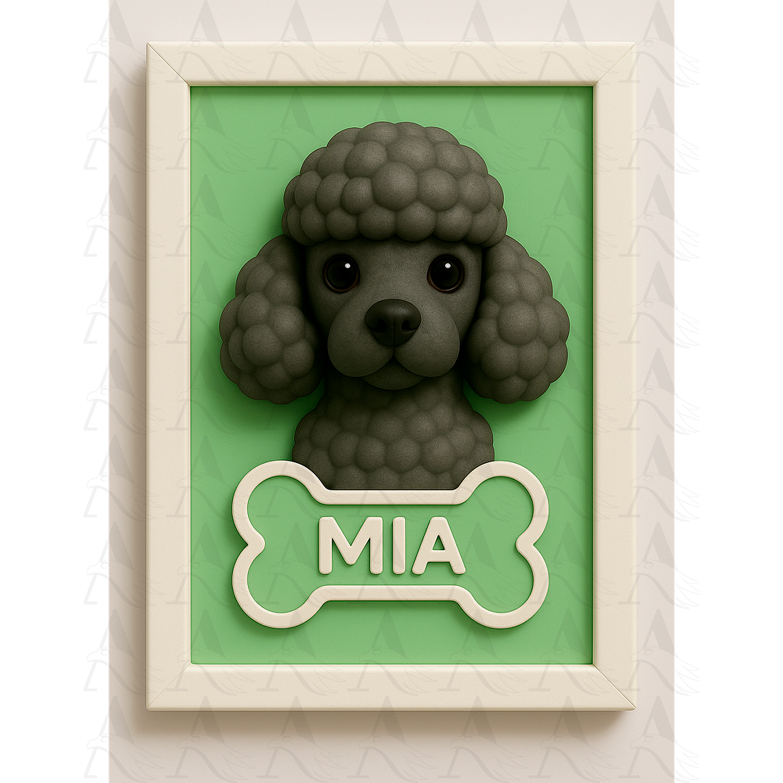 Cuadro Mascota Efecto 3D - Poodle 13
