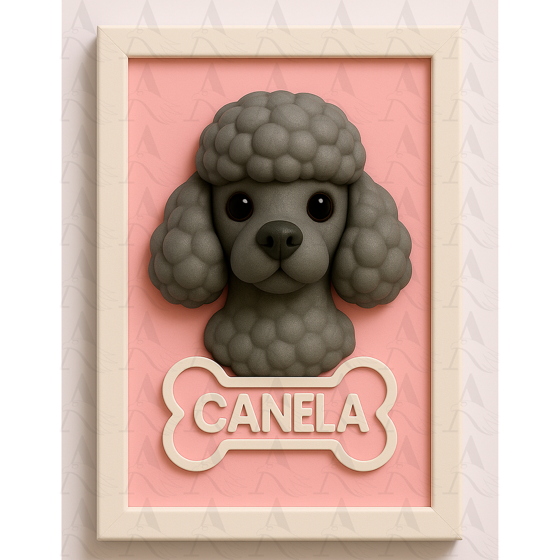 Cuadro Mascota Efecto 3D - Poodle 14