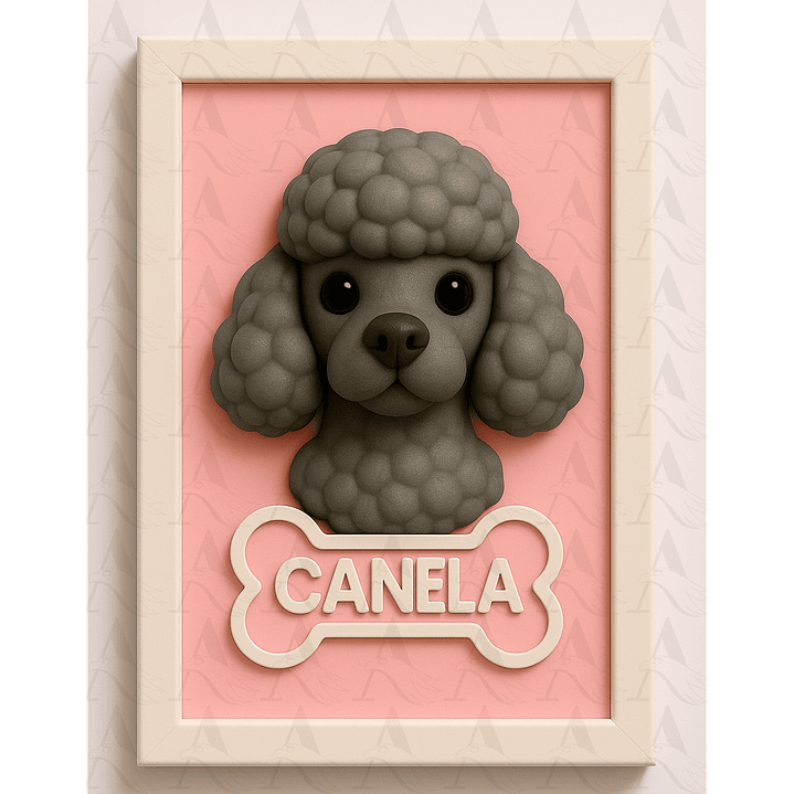 Cuadro Mascota Efecto 3D - Poodle 14