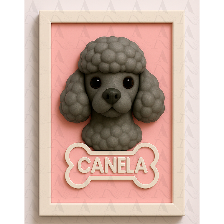 Cuadro Mascota Efecto 3D - Poodle 14
