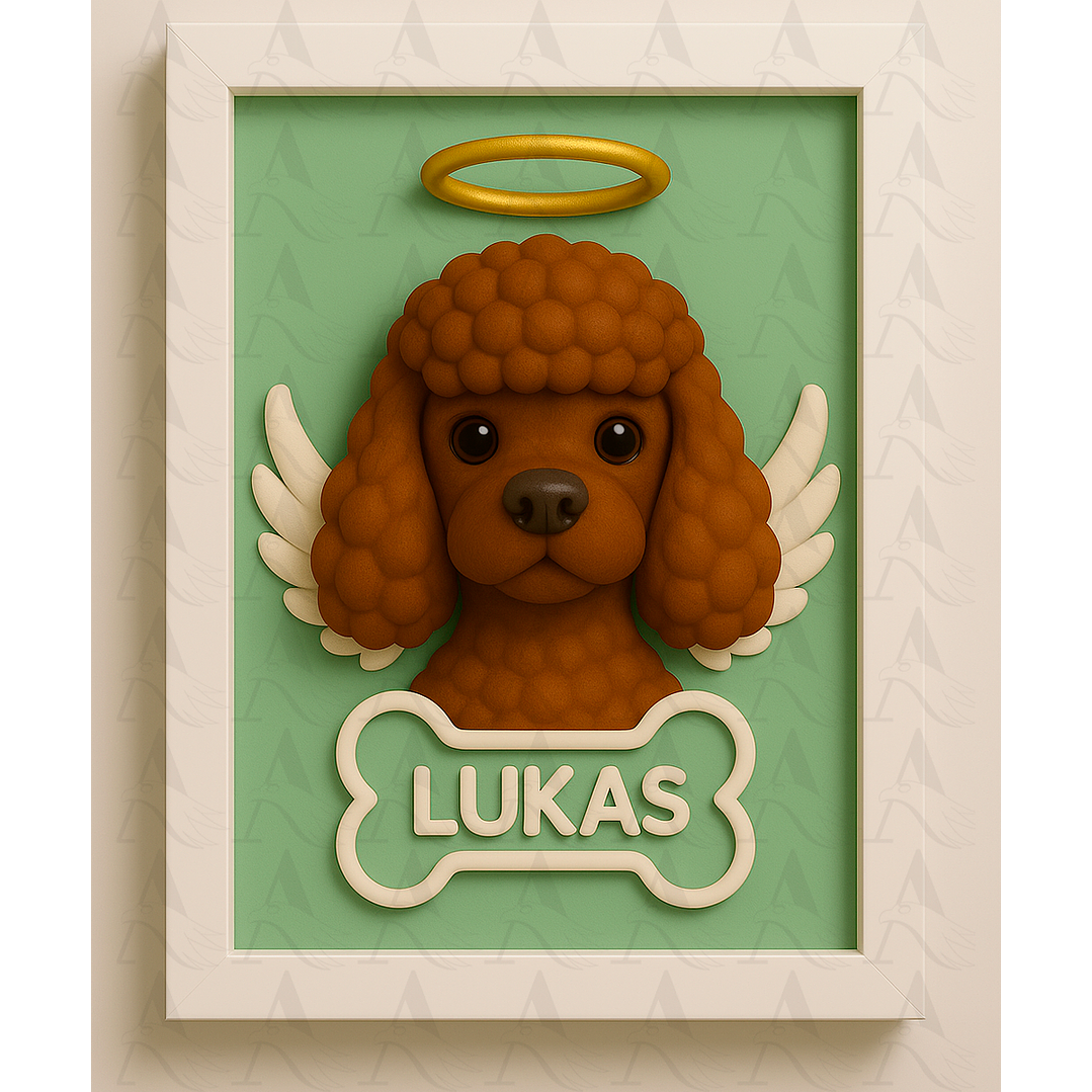 Cuadro Mascota Efecto 3D - Poodle 10
