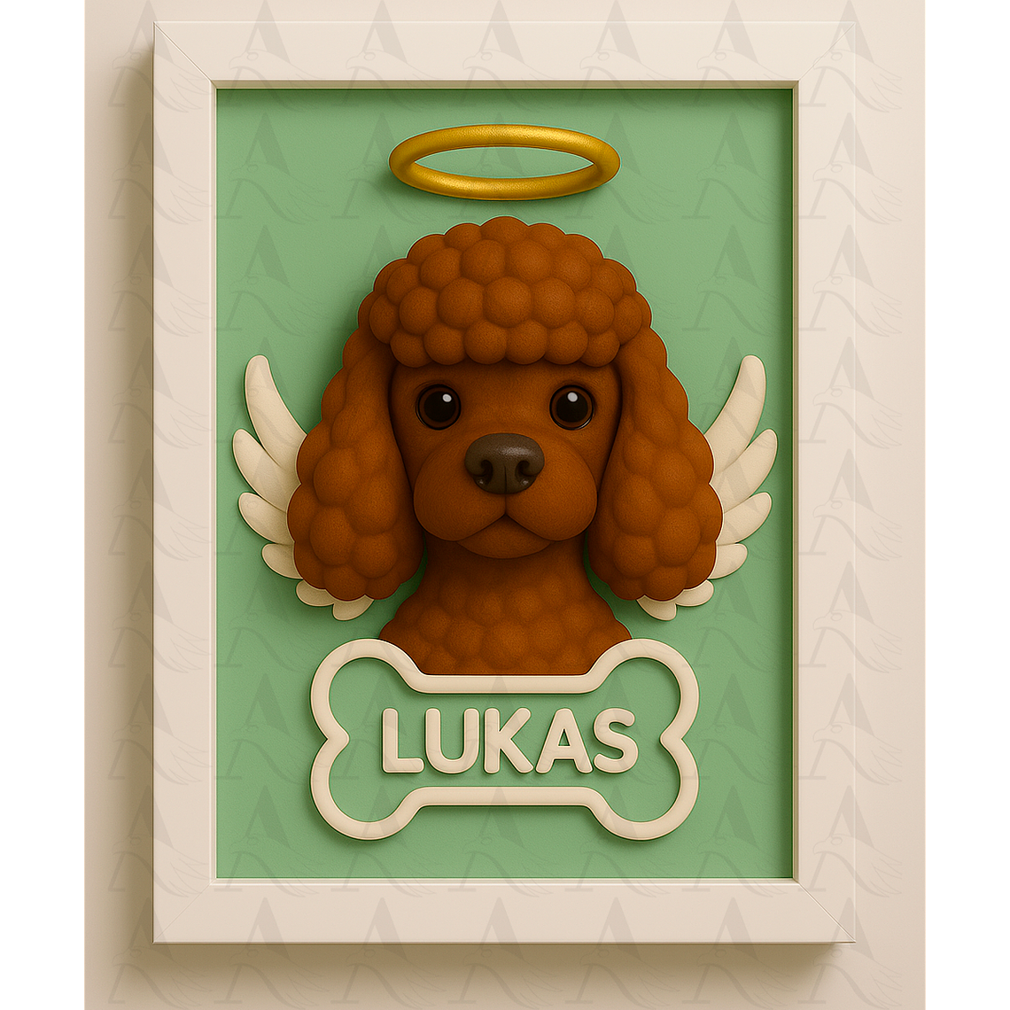 Cuadro Mascota Efecto 3D - Poodle 10