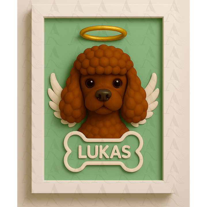 Cuadro Mascota Efecto 3D - Poodle 10