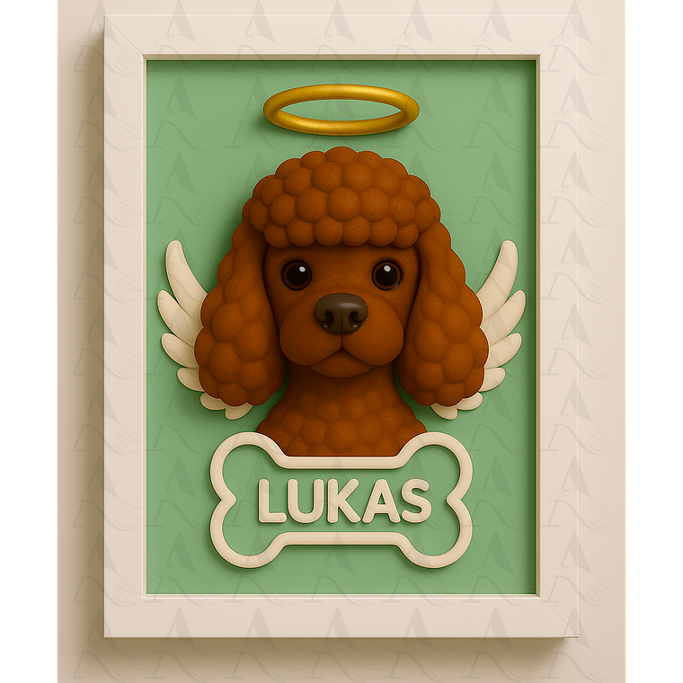 Cuadro Mascota Efecto 3D - Poodle 10