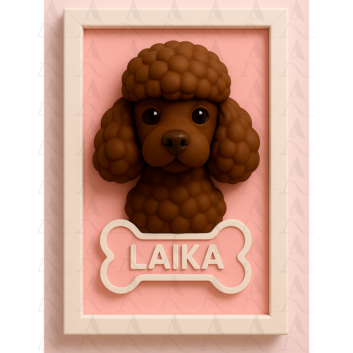 Cuadro Mascota Efecto 3D - Poodle 8