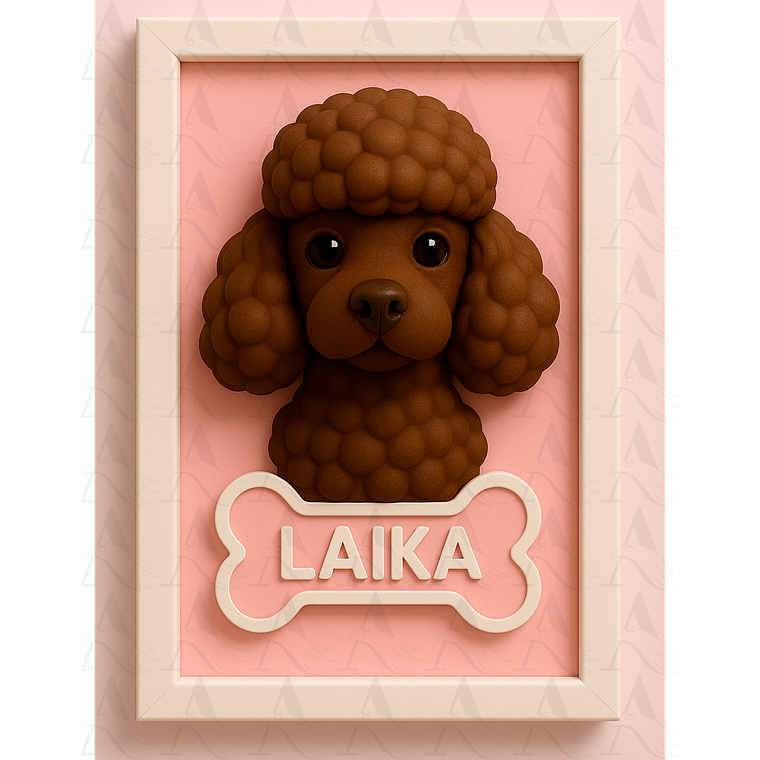 Cuadro Mascota Efecto 3D - Poodle 8
