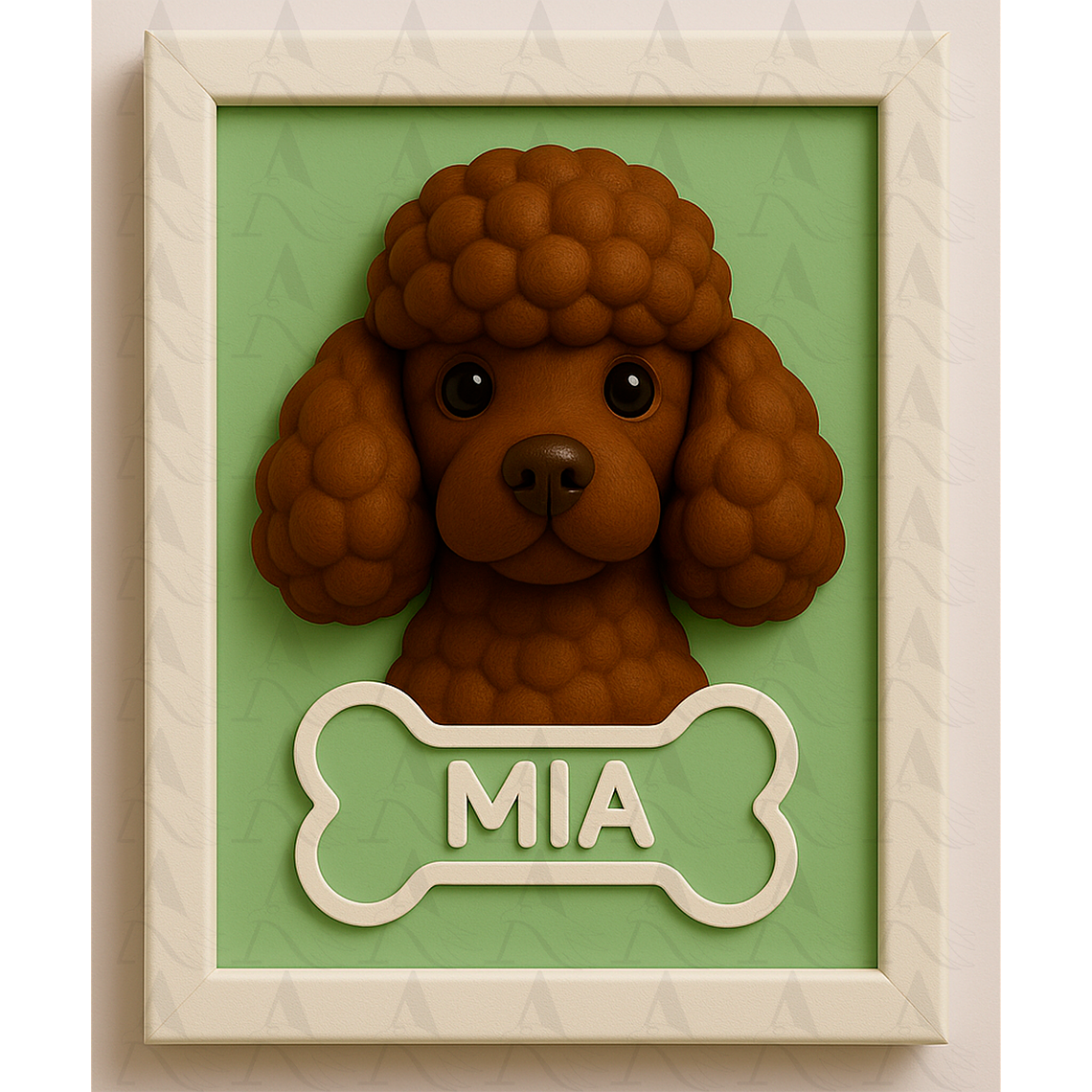 Cuadro Mascota Efecto 3D - Poodle 7