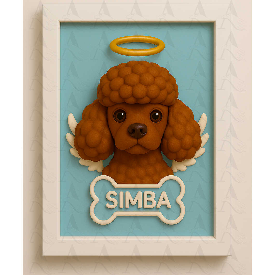 Cuadro Mascota Efecto 3D - Poodle 12