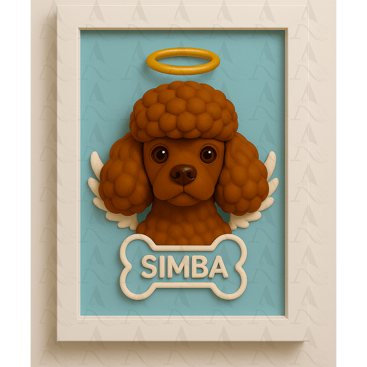 Cuadro Mascota Efecto 3D - Poodle 12