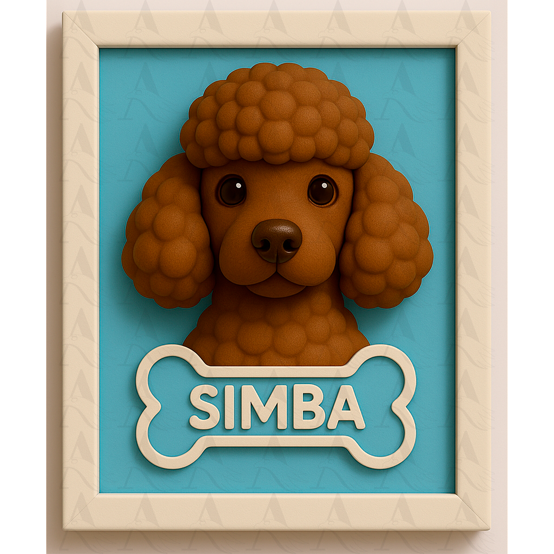Cuadro Mascota Efecto 3D - Poodle 9