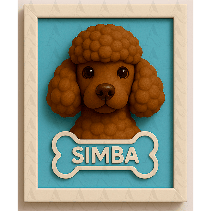 Cuadro Mascota Efecto 3D - Poodle 9