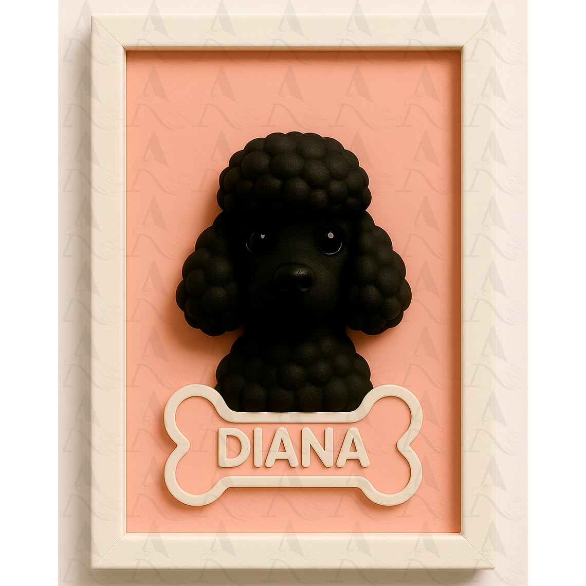 Cuadro Mascota Efecto 3D - Poodle 20