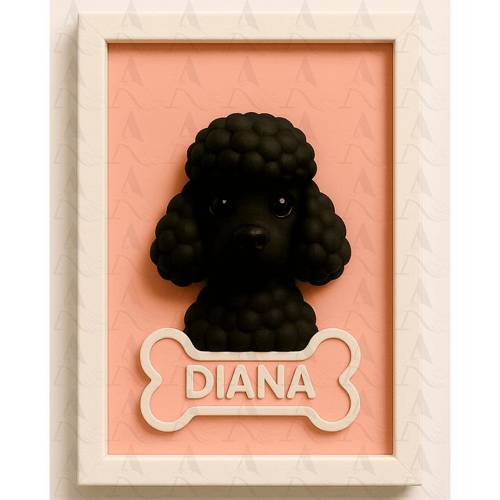 Cuadro Mascota Efecto 3D - Poodle 20