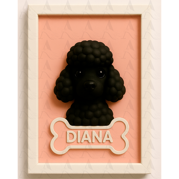 Cuadro Mascota Efecto 3D - Poodle 20