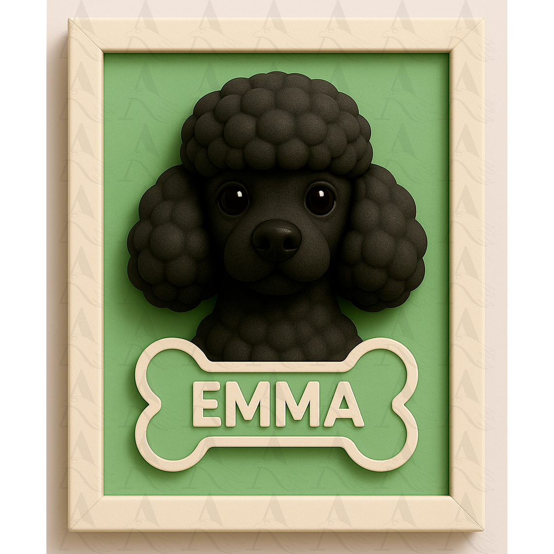 Cuadro Mascota Efecto 3D - Poodle 19