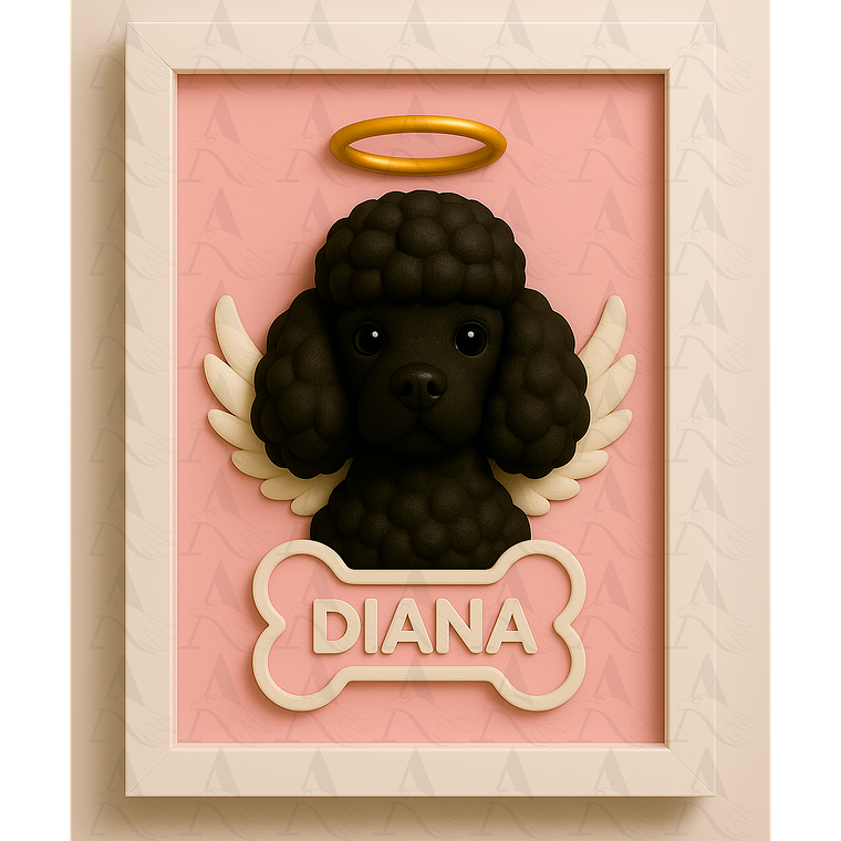 Cuadro Mascota Efecto 3D - Poodle 23