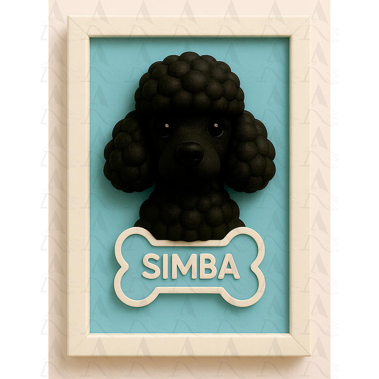 Cuadro Mascota Efecto 3D - Poodle 21