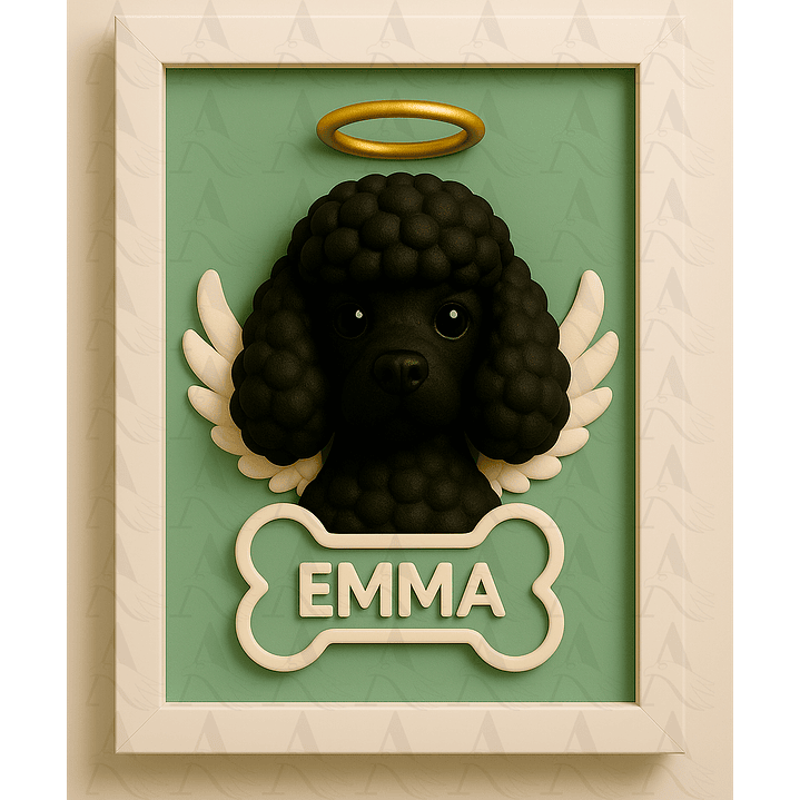 Cuadro Mascota Efecto 3D - Poodle 22