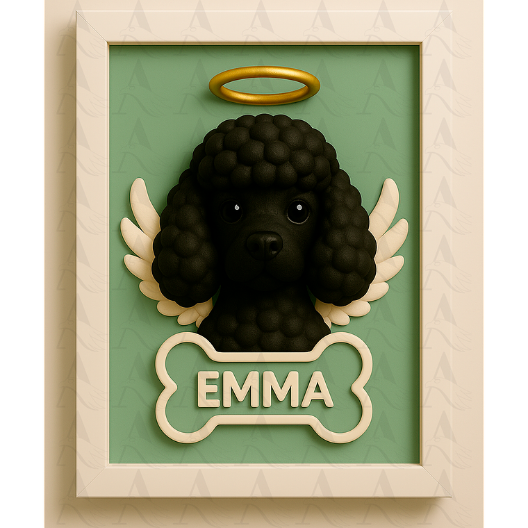 Cuadro Mascota Efecto 3D - Poodle 22