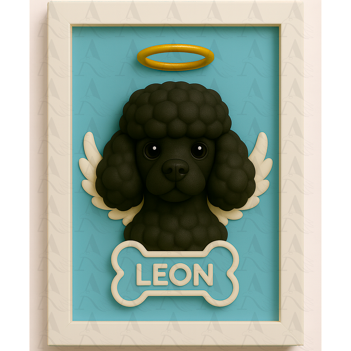 Cuadro Mascota Efecto 3D - Poodle 24