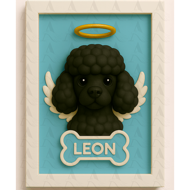 Cuadro Mascota Efecto 3D - Poodle 24