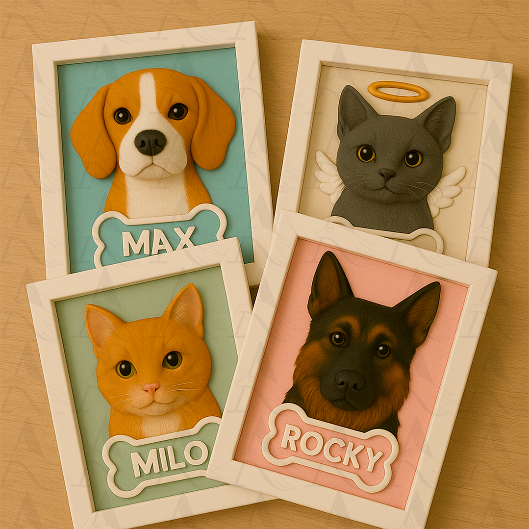 Cuadro Mascota Efecto 3D Personalizado 1
