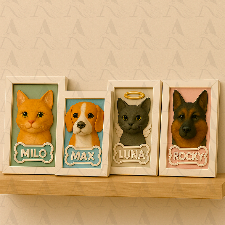 Cuadro Mascota Efecto 3D Personalizado 2