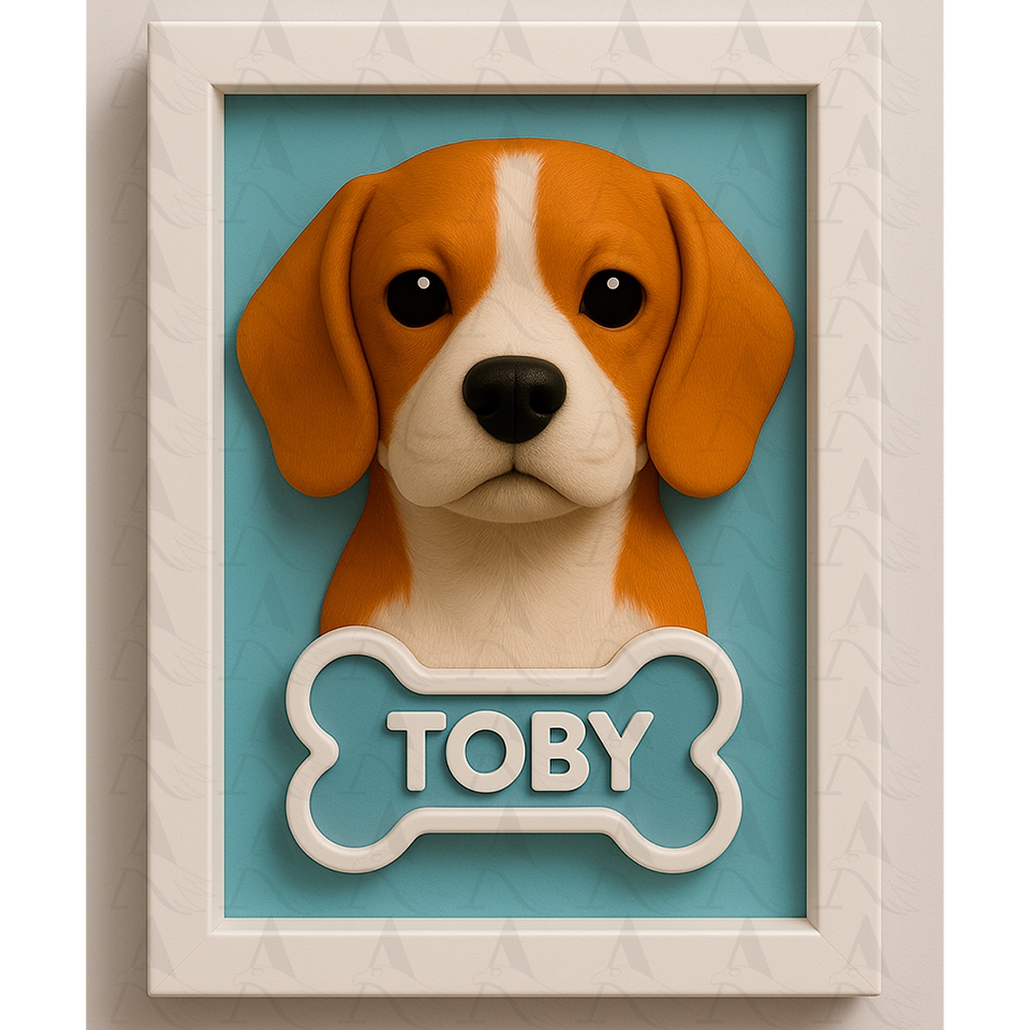 Cuadro Mascota Efecto 3D - Beagle 3