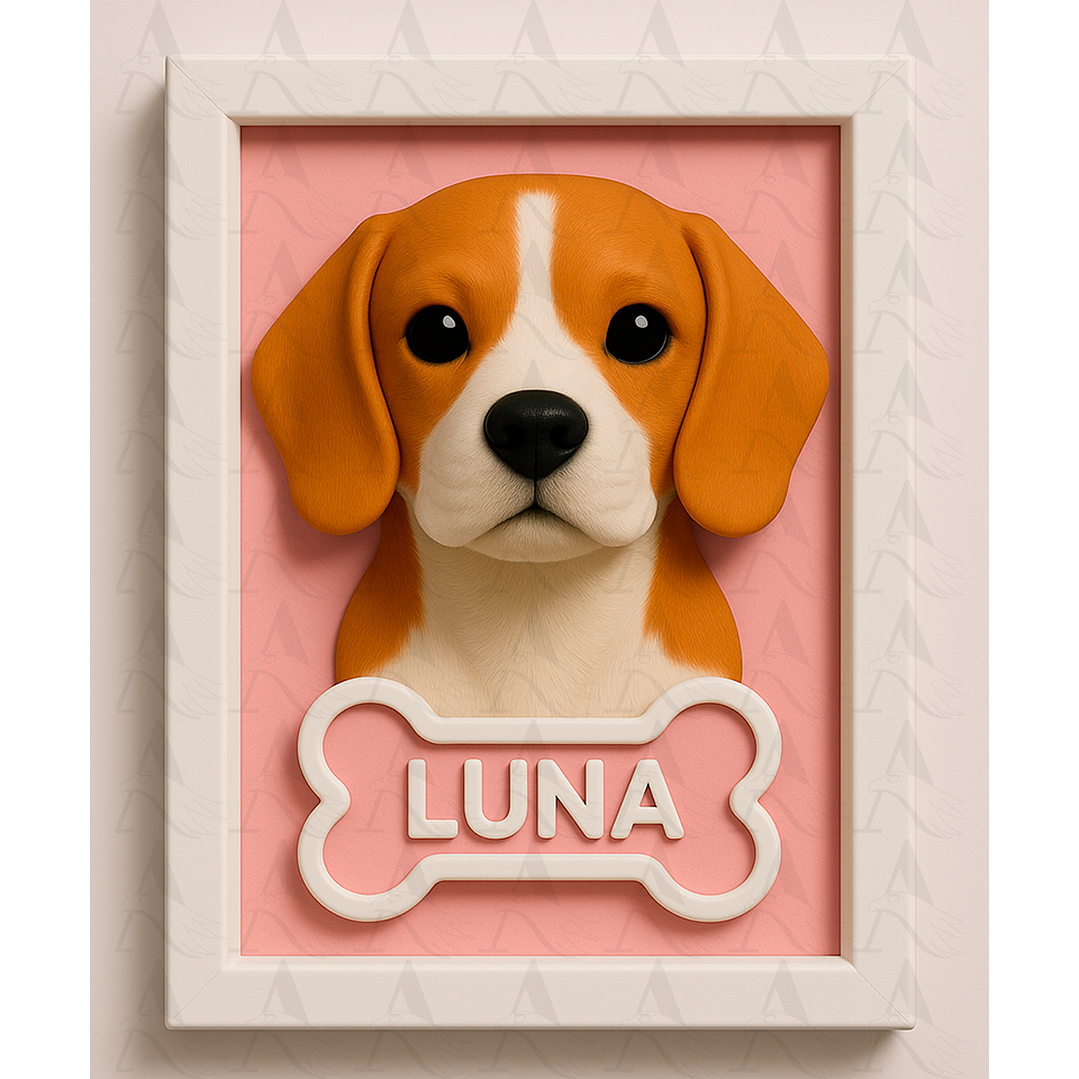 Cuadro Mascota Efecto 3D - Beagle 2