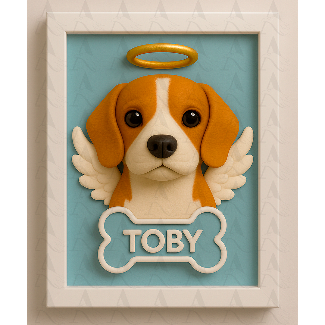 Cuadro Mascota Efecto 3D - Beagle 6